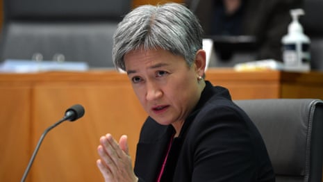 Penny Wong says Scott Morrison 'plays politics on China whenever he's in trouble' – video