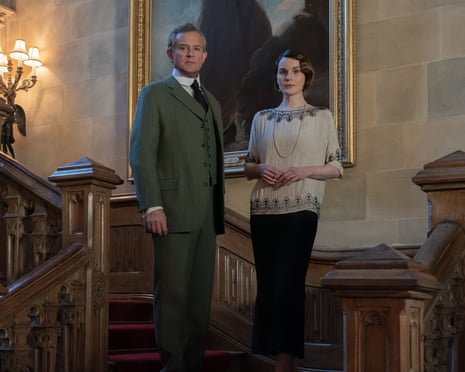 Hugh Bonneville, left, and Michelle Dockery in Downton Abbey: A New Era.
