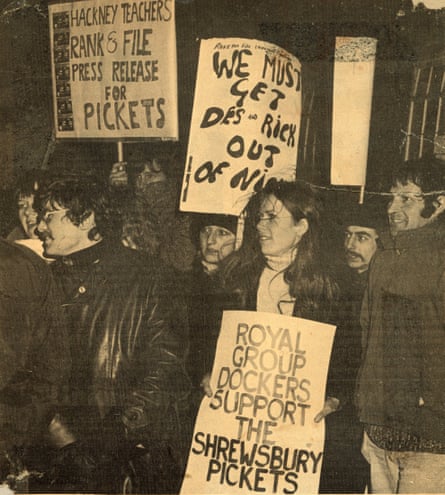 Melanie McFadyean at a protest in 1974