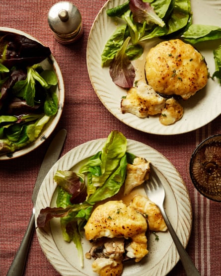 Nathan Outlaw’s poached haddock and roast portobello mushroom rarebit.