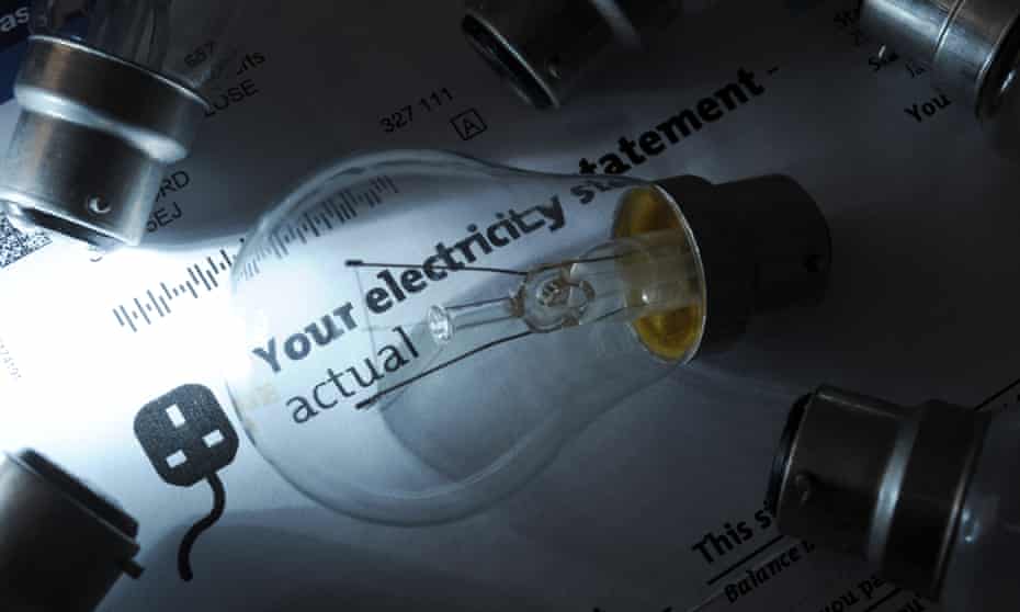 Electricity bill and light bulb