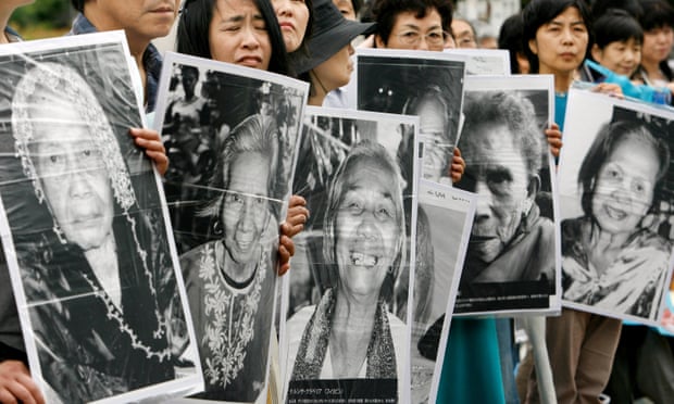Portraits of former comfort women who were sex slaves for Japanese soldiers during the second world war.