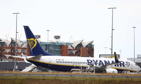 Ryanair aircraft at Charleroi Airport.