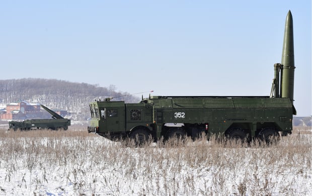 Iskander-M missile launcher during a military exercise held by missile and artillery units of the Russian Eastern Military District’s 5th army at a firing range in Ussuriysk.