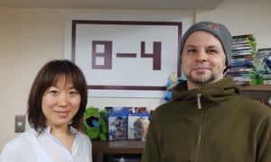 Dub masters … language experts Hiroko Minamoto (left) and John Ricciardi in the 8-4 office in Shibuya, Tokyo.