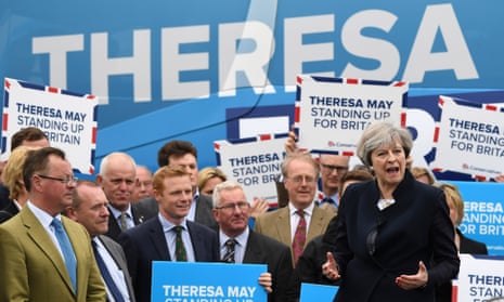 Theresa May campaigns in North Tyneside in May 2017. 