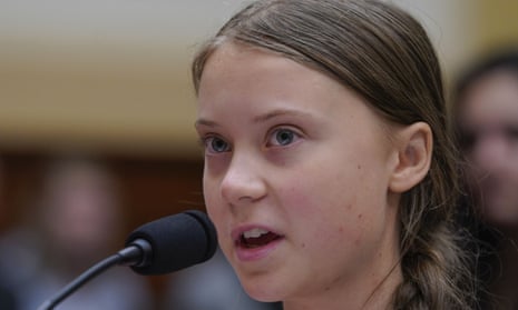Greta Thunberg delivered a 15-minute address Wednesday, rounding off her two-day tour of Capitol Hill.