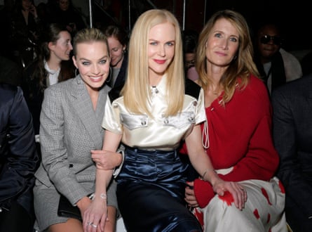 Margot Robbie, Nicole Kidman and Laura Dern in the front row at the Calvin Klein show at New York Fashion Week.