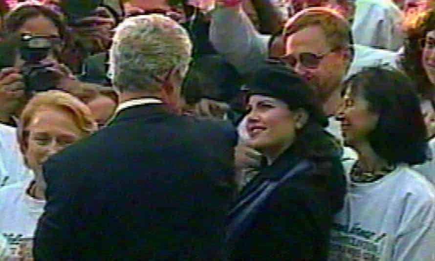 Clinton and Lewinsky on the south lawn of the White House in November 1996