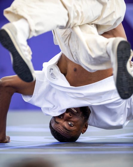 Breakdance competition in the Place de la Concorde during the Paris Olympics 2024.