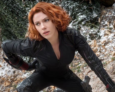 This photo provided by Disney/Marvel shows, Scarlett Johansson as Black Widow/Natasha Romanoff, in the film, “Avengers: Age Of Ultron.” The movie releases in the U.S. on May 1, 2015. (Jay Maidment/Disney/Marvel via AP)