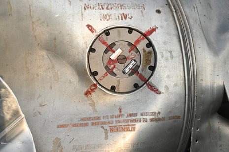 A close up of part of the aircraft.