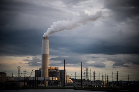 Emissions rise from Duke’s coal-fired Asheville power plant ahead of Hurricane Florence in Arden, North Carolina, on 13 September 2018.