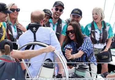 Harry and Meghan sail on Sydney Harbour with veterans from Invictus Australia