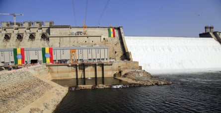 A large dam on a river