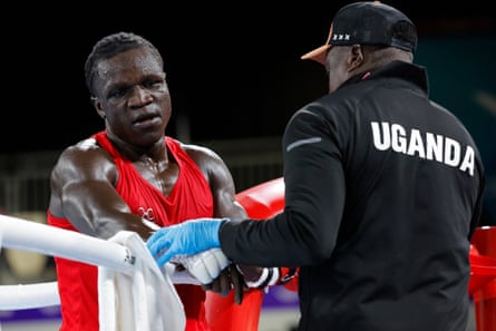 Aziz Abdul shows his frustration after being disqualified
