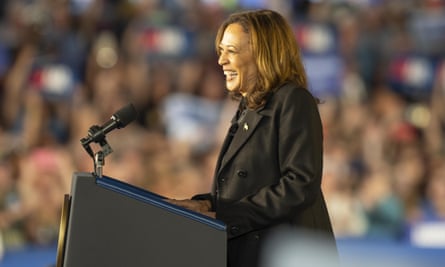 Kamala Harris at a podium