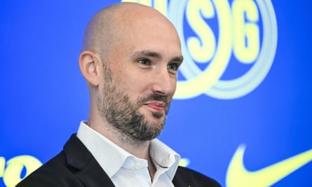 Battle for future of European football intensifies with Belgian club barred from ECA | European club football 5 Alex Muzio, the majority owner of Union Saint-Gilloise, at a press conference
