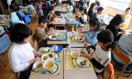 Children eat in Japan