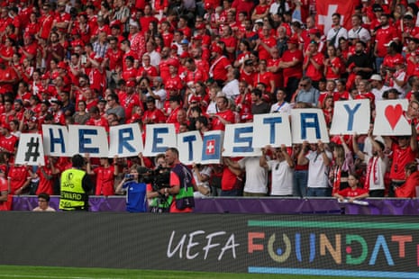 Fans of Switzerland during the match between Spain and Switzerland