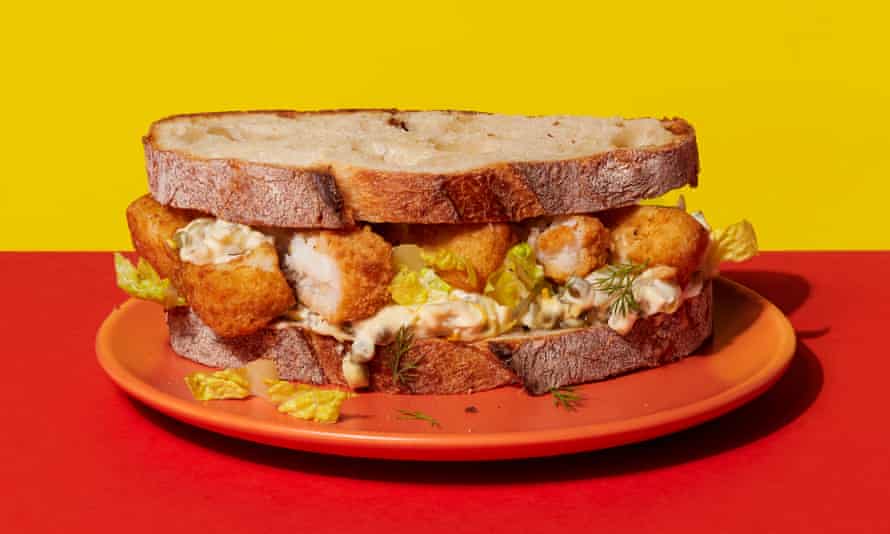 Yum! Hot fish-finger sandwiches