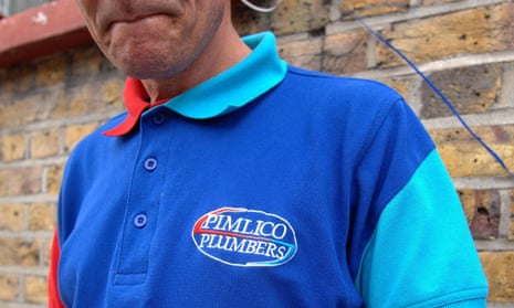 A plumber wearing the Pimlico Plumbers workwear