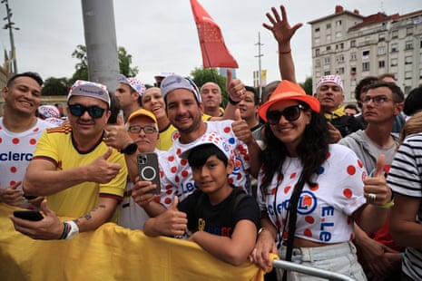 Cycling fans congregate in Bilbao ahead of today’s opening stage.