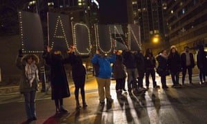 Protesters commemorate Laquan McDonald, who was shot 16 times by a Chicago police officer.