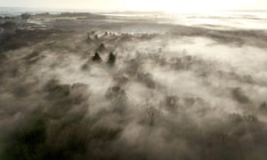 Ashford, EnglandMist covers Hoad’s Wood as the sun rises over Kent