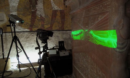 Protecting the past … the walls of Tutankhamun’s tomb were scanned to produce a replica in the Valley of the Kings.