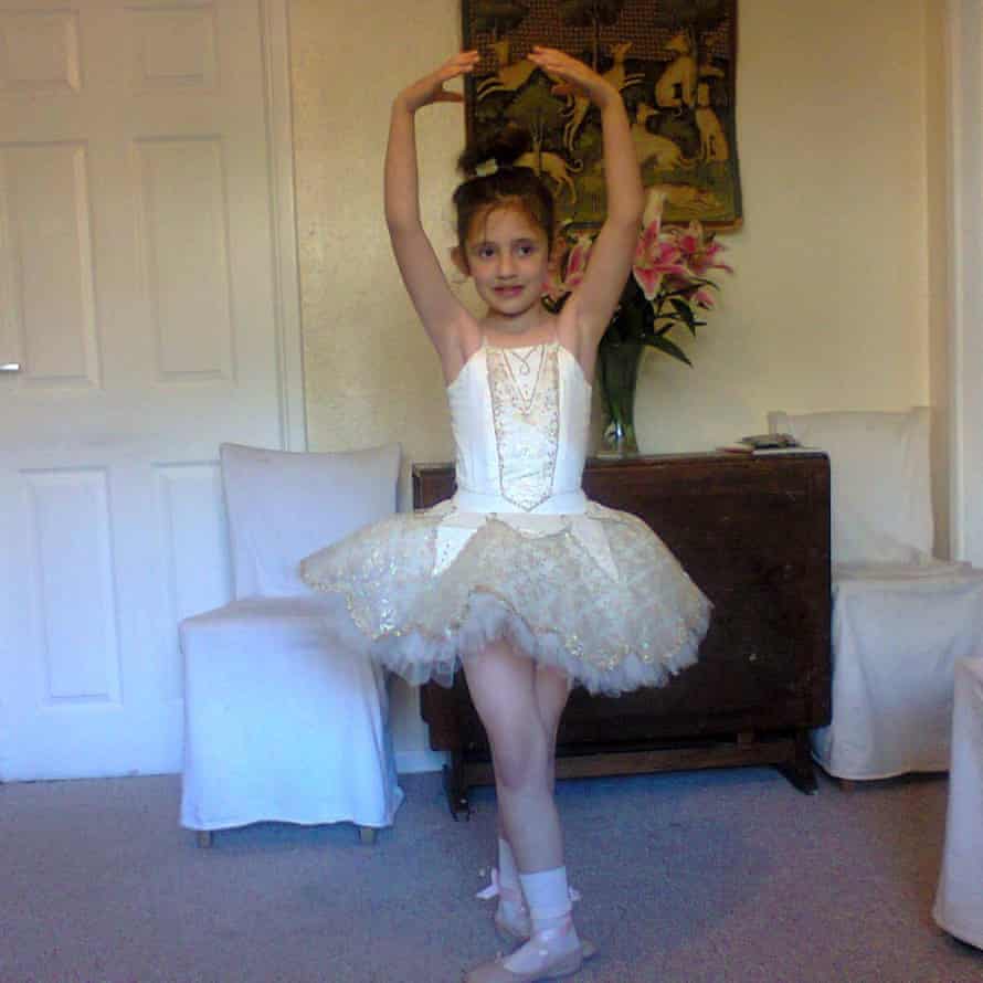 Constance in her ballet outfit as a young girl. She fell in love with dancing when she saw The Nutcracker.