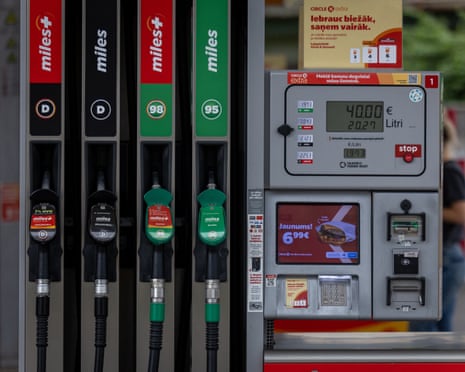A Circle-K petrol station in downtown of Riga, Latvia.