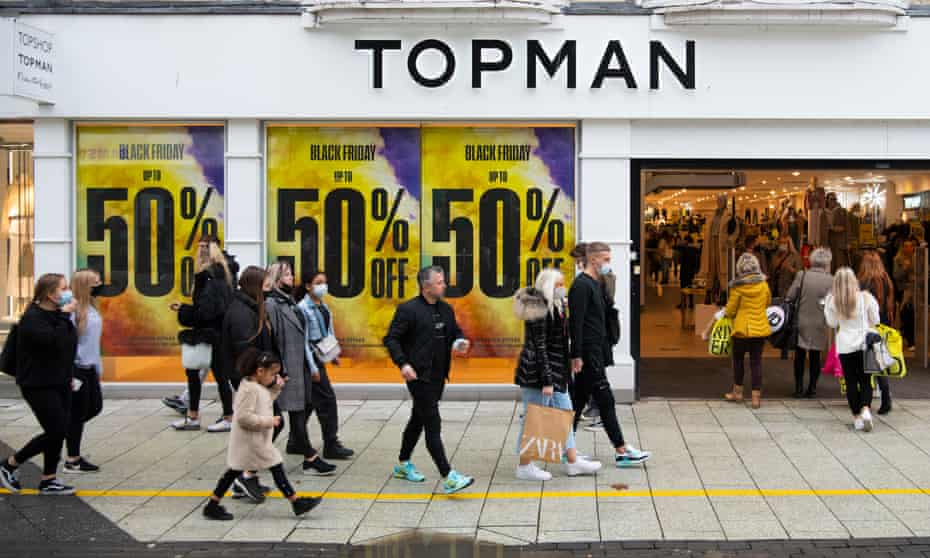 Shoppers outside Topman