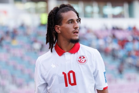 Hannibal Mejbri of Tunisia looks on