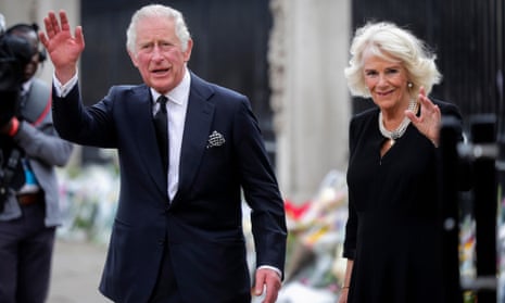 King Charles and Camilla, the Queen Consort, outside Buckingham Palace