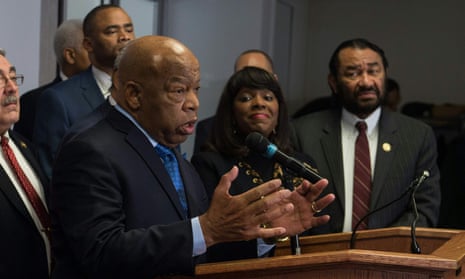 John Lewis speaks as the Congressional Black Caucus political action committee announces its endorsement of Hillary Clinton for president.