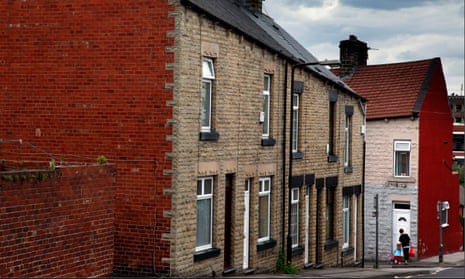 Terraced houses in a street in Barnsley, South Yorkshire