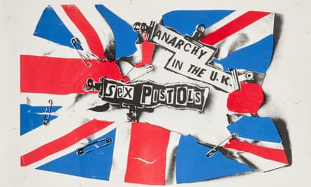 The Sex Pistols' Anarchy in the UK promotional poster, designed by Jamie Reid.