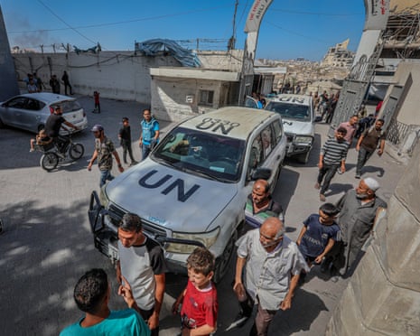 File shot of a UN vehicle carrying a WHO delegation in Gaza City last year