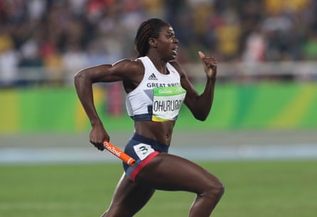 Ohuruogu during the women’s 4x400m relay at the 2016 Olympics in Rio.