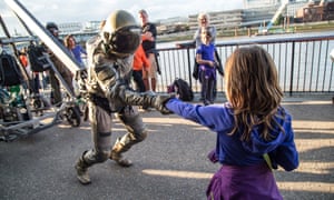 Astronaut street performer, Birmingham, UK.
