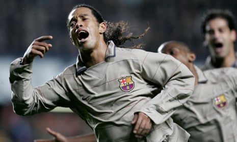 Ronaldinho celebrates his genius in fitting fashion.