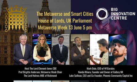 Publicity for a discussion about the metaverse and smart cities, featuring Luke Sullivan.