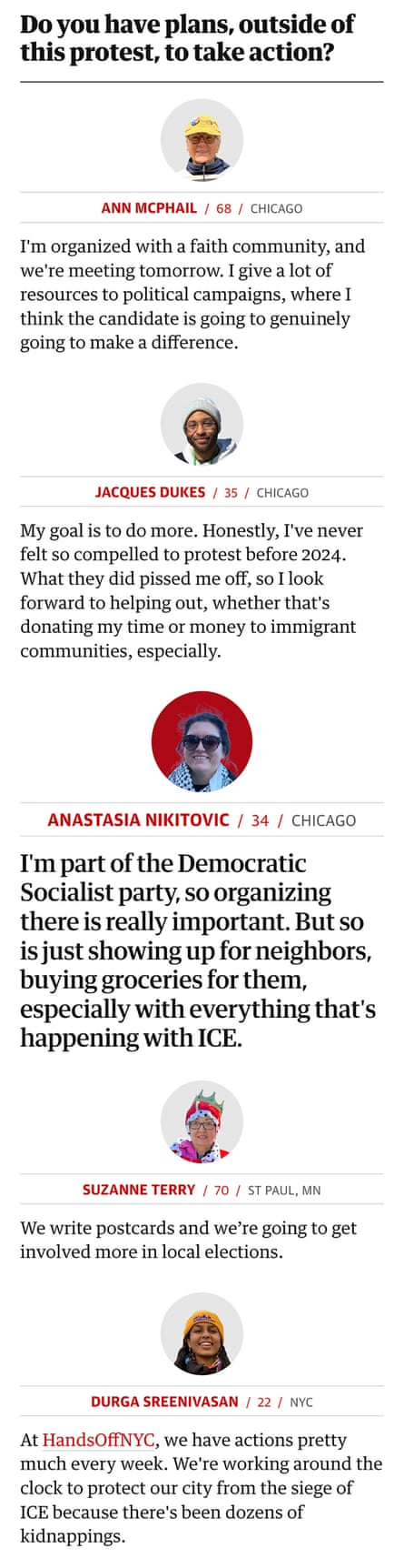 Infographic on protesters on No Kings in March 2026. Guardian Design