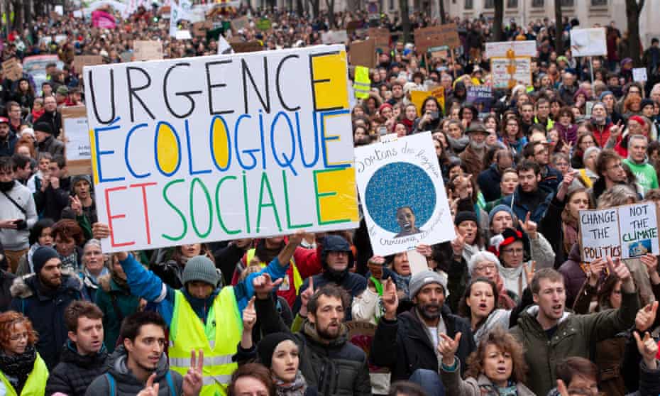 Participants in the March for Climate in Paris
