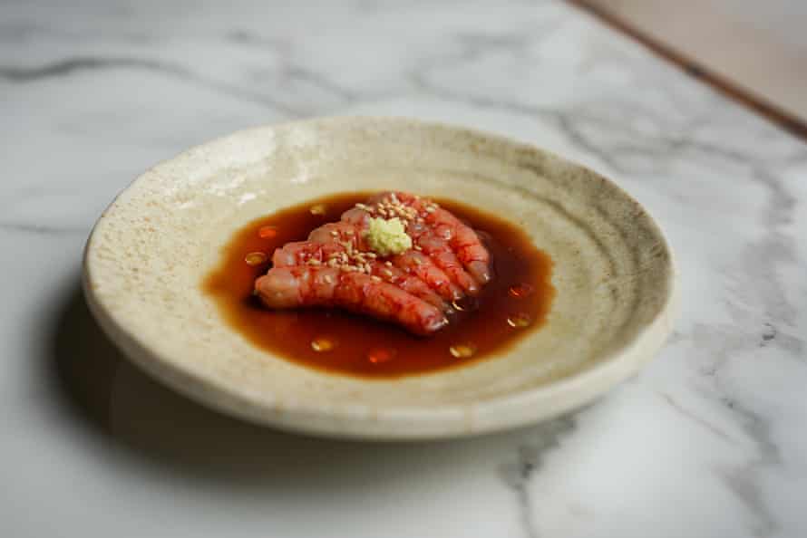 ‘By far the best thing we ate’: The sweet Sicilian red shrimp sashimi at Nama, Liverpool GPO complex.