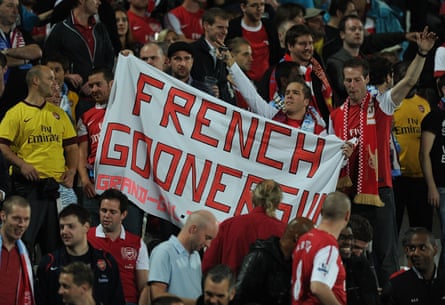 French Arsenal supporters during a Champions League game in Marseille in 2011