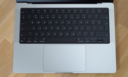 The keyboard and trackpad of the 14in MacBook Pro M2 Pro