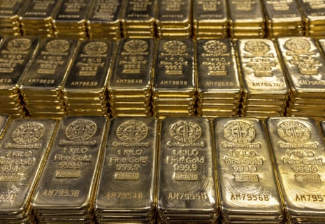 One kilo gold bars at the gold and silver refiner and bar manufacturer Argor-Heraeus in Mendrisio, Switzerland.