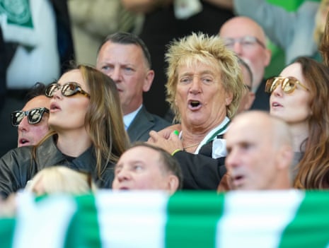 Sir Rod Stewart & his boy Alastair successful nan Celtic board box.